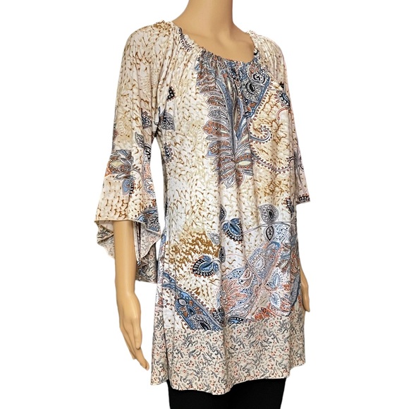 win win womans top L.XL  Tunic 3/4 Sleeve - Picture 3 of 9